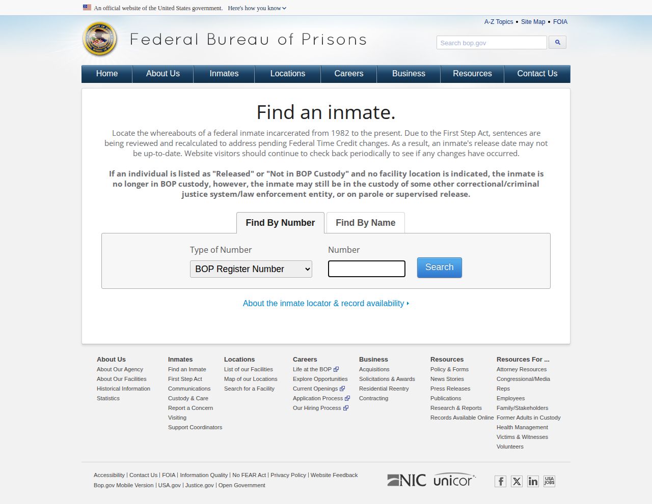 Federal locator fields for a Montgomery County release search